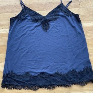 Ella Moss | Navy w Black Lace Lingerie Tank | M